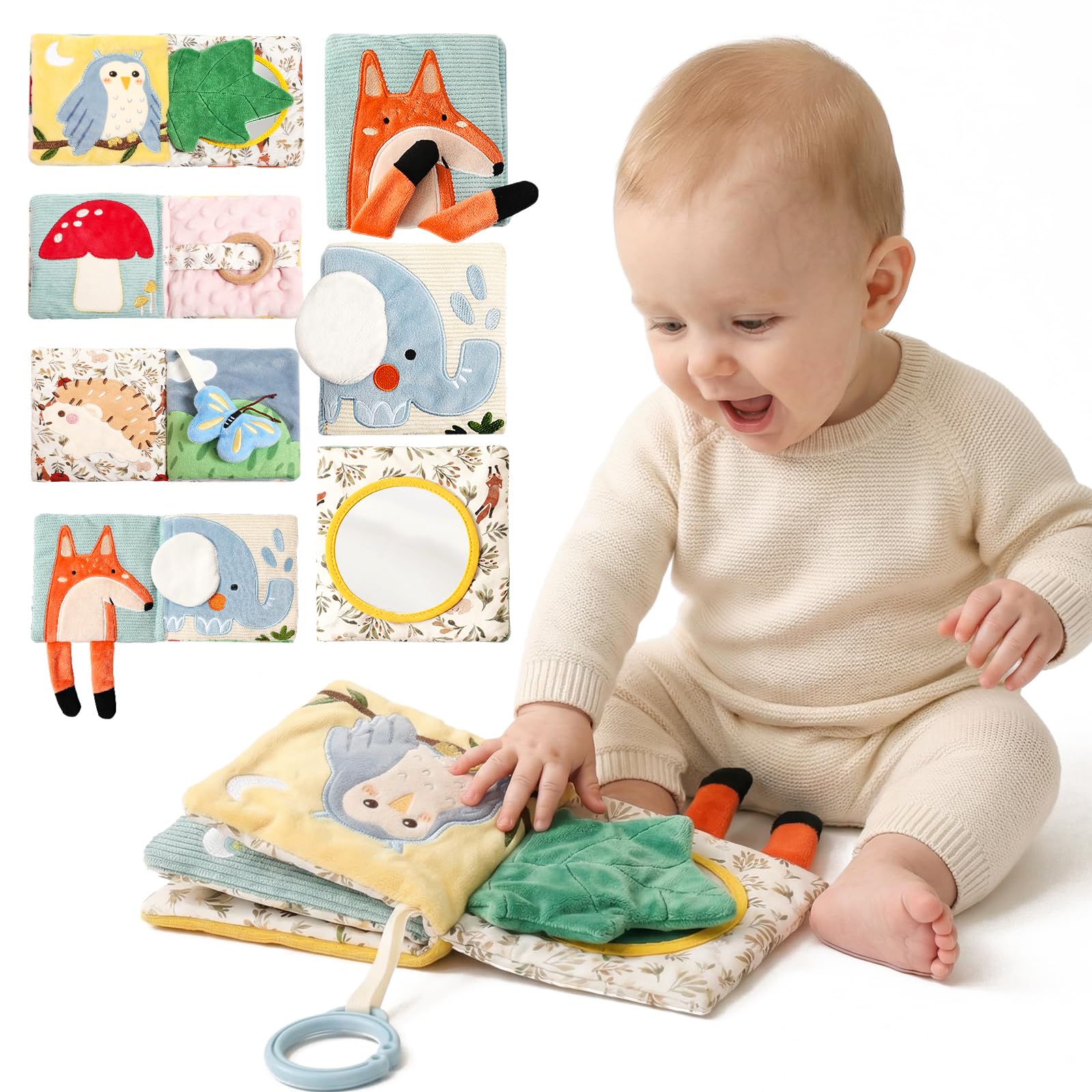 Amazon.com: Macabaka Montessori Soft Baby Book - Sensory Book for
